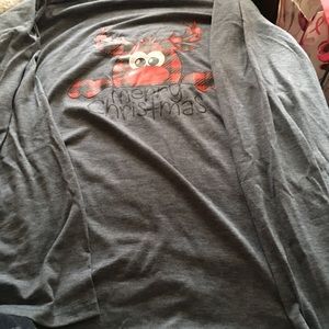 A Christmas shirt with Rudolph on it